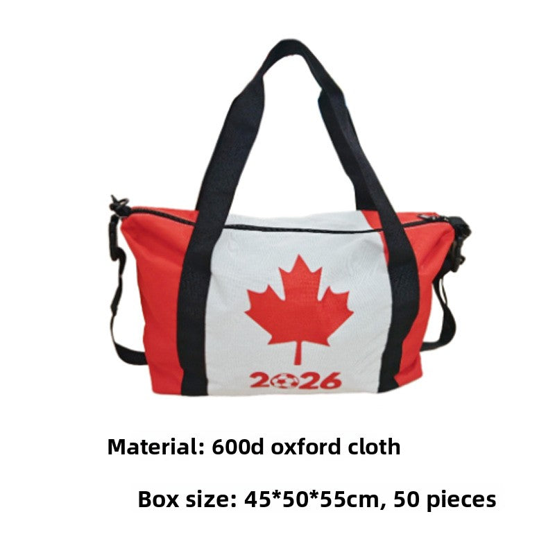 US, Canada and Mexico 2026 World Cup Products Oxford Cloth Travel Bag Short-haul Luggage Large Capacity Tote Bag Printed Logo