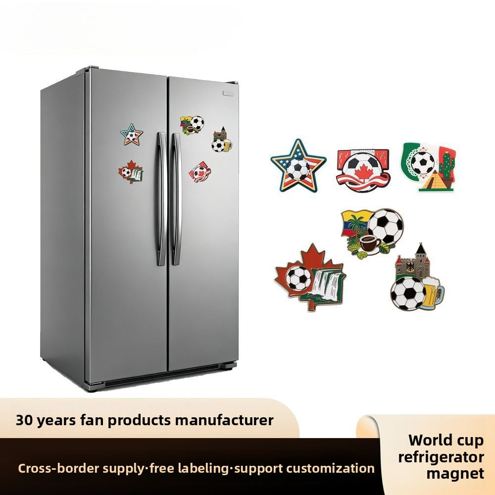 U.S.-Canada-Mexico 2026 World Cup Refrigerator Sticker Creative Cartoon PVC Sticker Fan Products Merchandise Souvenirs