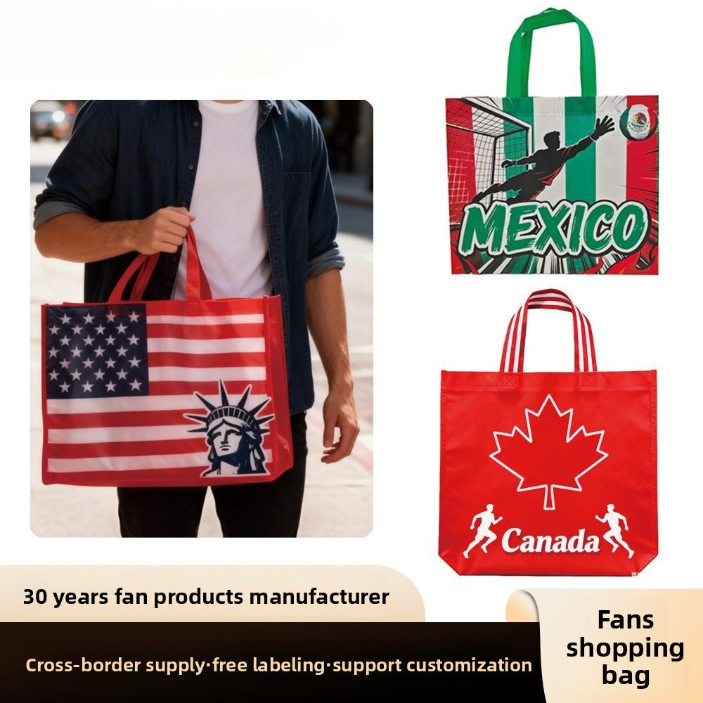 US, Canada and Mexico 2026 World Cup Products Non-woven bags Non Woven portable environmentally friendly shopping bags Storage bags