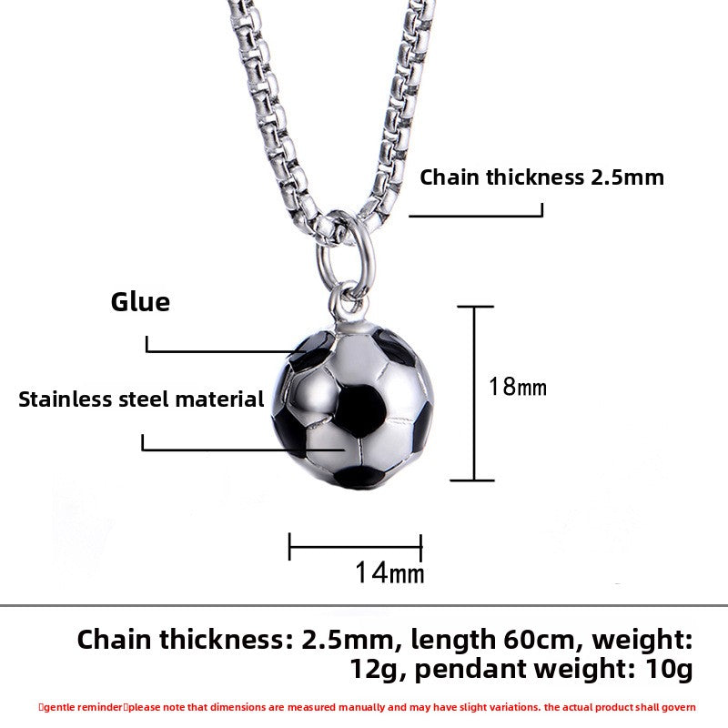 Men's World Cup football necklace, fashion foreign trade titanium steel pendant, stainless steel wholesale jewelry