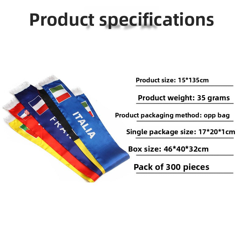 U.S.-Canada-Mexico 2026 World Cup Products Football Fans Scarves Competition Cheering Supplies Double-sided Satin Tassel Scarves