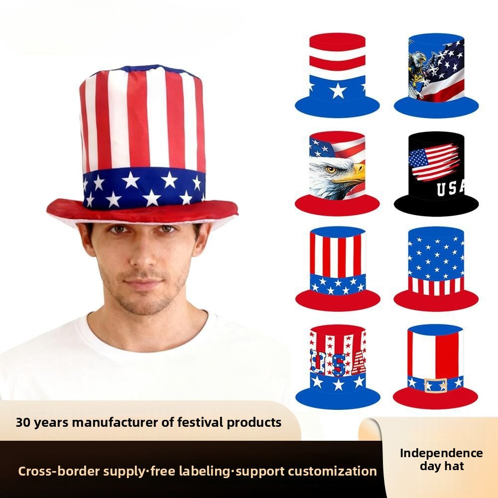Independence Day Hat Uncle Sam Hat Fourth of July American Flag Top Hat Top Hat Labor Day Decorative Hat